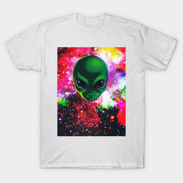 Space Alien Illustration T-Shirt by Juka